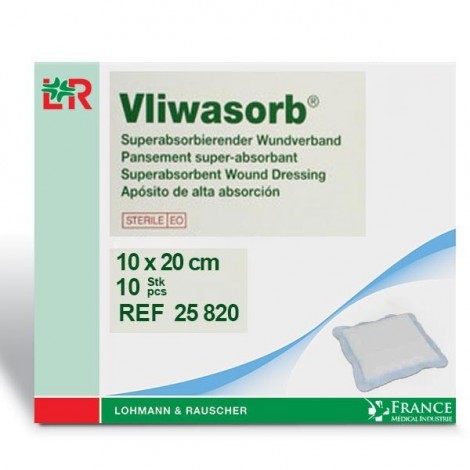 Pansement Vliwasorb® super-absorbant 10x20cm Stérile Emballage individuel-25820