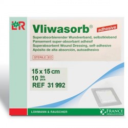 Pansement Vliwasorb® super absorbant adhésif 15x15cm Stérile Emballage ind-31992